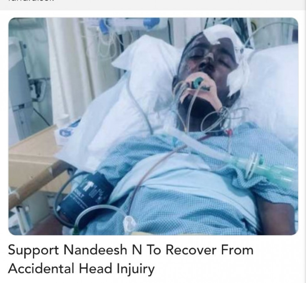 Support N Nandeesh to recover from accidental head Injury