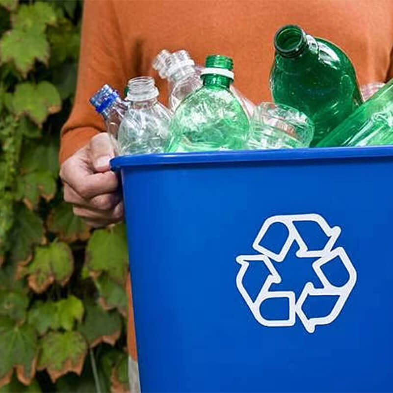 Image of plastic bottles going for recycling.